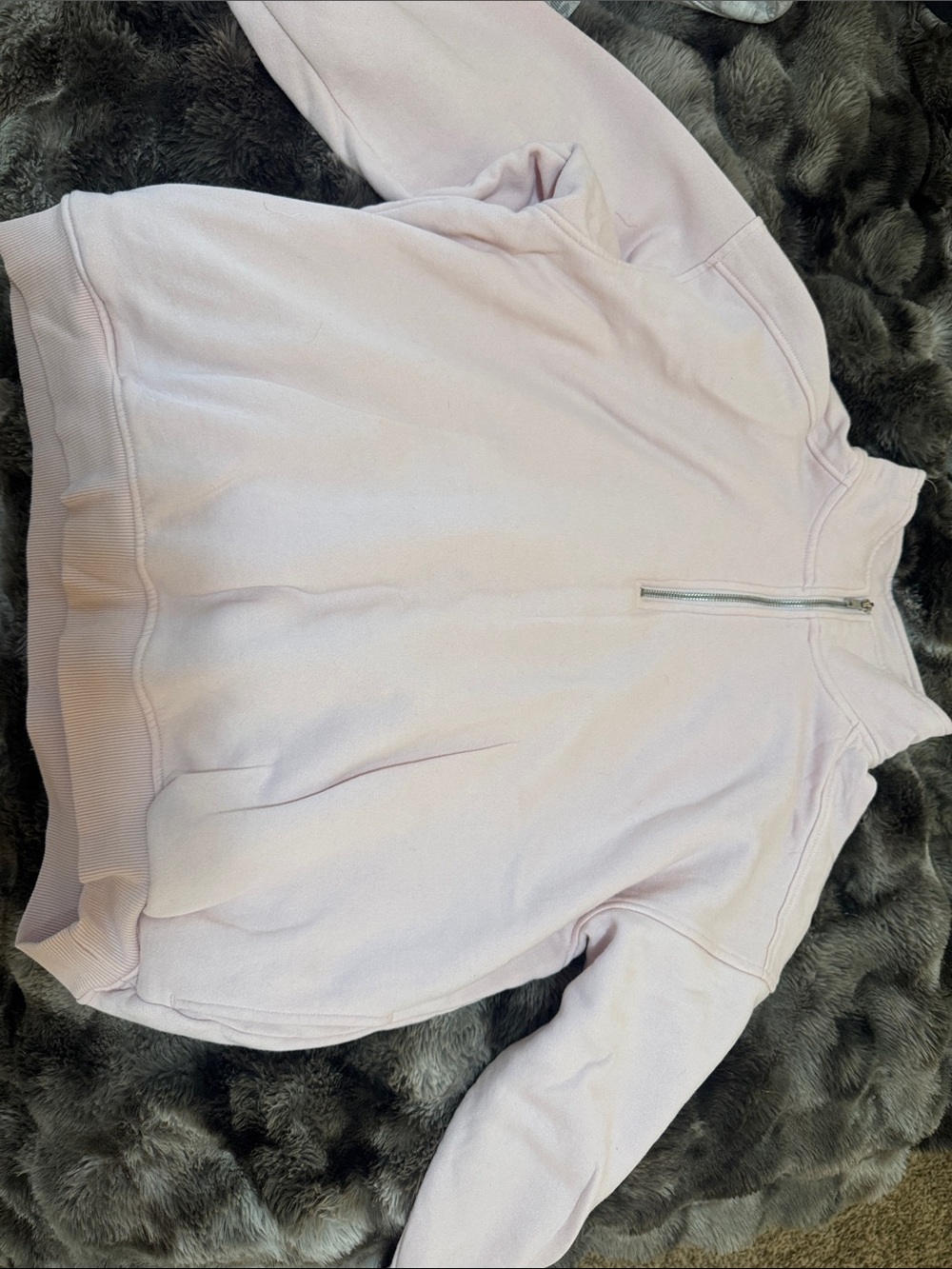 Cotton On Light Pink Half-Zip Cowl Sweatshirt